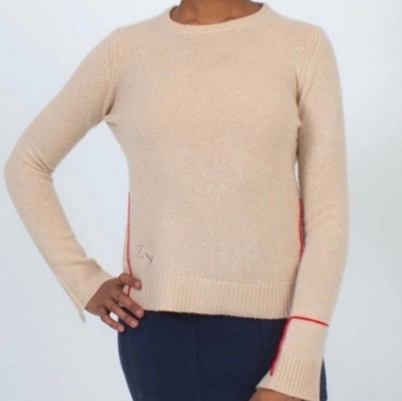 Zadig & Voltaire Cream & Red String Cashmere Sweater XS - Picture 1 of 8